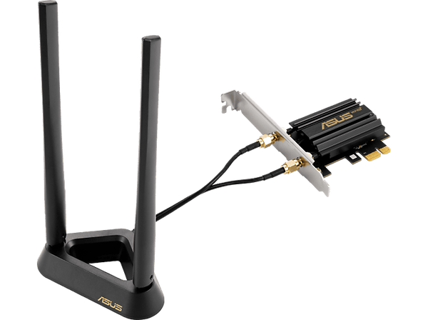 Adaptador Wi-Fi - ASUS PCE-AXE59BT, Wi-Fi 6, 160 MHz, Bluetooth 5.2, Negro, Oro, Plata