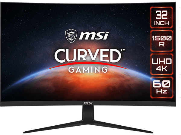 Monitor gaming - MSI G321CUV, Curvo, 32", UHD 4K, 4 ms, 60 Hz, Panel VA, Negro