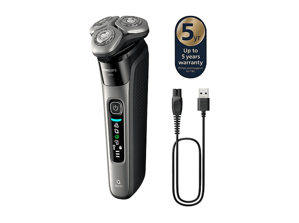 Afeitadora eléctrica - Philips i9000 X9002/10, SkinIQ IA, Levanta y Corta Triple Acción, Cabezal 360°, Uso Seco y Mojado, 50 min, Hydro SkinGlide