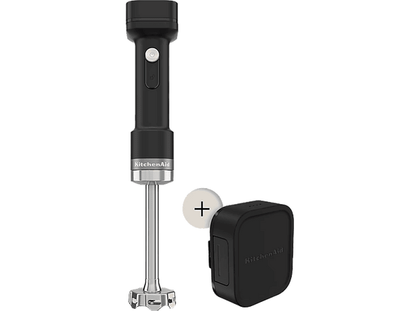 Batidora de mano - KitchenAid 5KHBRV71BM, 12 V, Inalámbrico, Regulable, Jarra 700 ml, 30 min de Funcionamiento, Negro