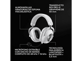 Auriculares gaming - Logitech G Pro X3 Lightspeed, Inalámbrico, BT-USB, Micrófono, Ecualizador, Personalizable, Transductores 50mm, PC-Mac-PS5, Blanco
