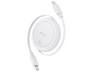 Cable USB-C - Baseus Free2Pull, Retráctil, Tipo C a Tipo C, Cable de 100 cm, Universal, 60W, Blanco Luna