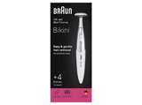 Rasuradora - Braun Silk-épil Rasuradora de bikini FG1100, 3 en 1: Rasura, recorta y perfila, 4 Accesorios, Blanco y plata