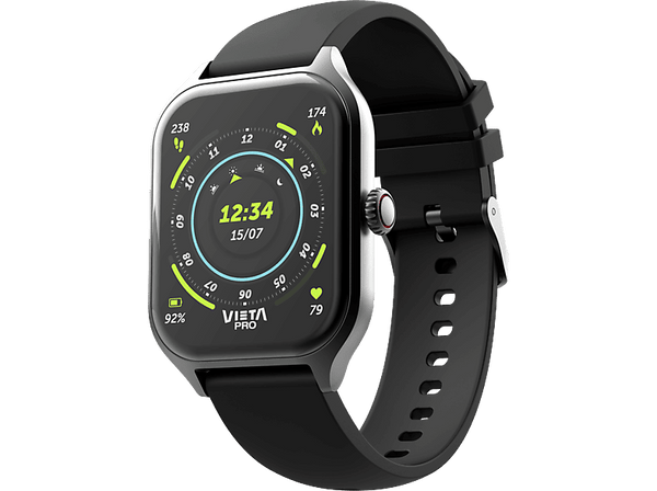 Smartwatch - Vieta Pro Go 3, 250 x 20 , Aleación de zinc, Hasta 7 días de autonomía, Negro