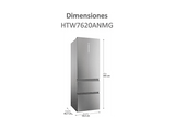 Frigorífico combi - Haier HTW7620ANMG 3D 60 Series 7 Pro, No Frost, 205 cm, 414 l, Wi-Fi, Cajones Direct Access, Inox