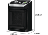 Calefactor - Rowenta Mini Excel Eco Safe SO9266, 2000 W, 25 m², Cerámico, 2 Velocidades, Temperatura Ajustable, Silencioso, Anticongelante, ECO, Negro