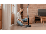 Escoba friegasuelos - Cecotec FreeGo Wash, 40 W, 420 ml, 30 min, Ultraligero, Incluye base autolimpieza, Negro