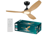 Ventilador de techo - Philips Olas 32 W + 24 W, LED, 3 Velocidades, Negro/Madera
