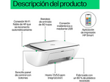 Impresora multifunción tinta - HP 2820e, Impresión doble cara, Impresión a Color, Wi-Fi, Copia, Escáner, Blanco