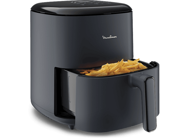 Freidora de aire - Moulinex Easy Fry Max EZ245B, 1500 W, 5 L, 200 °C, 10 Programas, Tecnología Extra-Crisp, Temporizador, Panel Táctil LCD, Negro