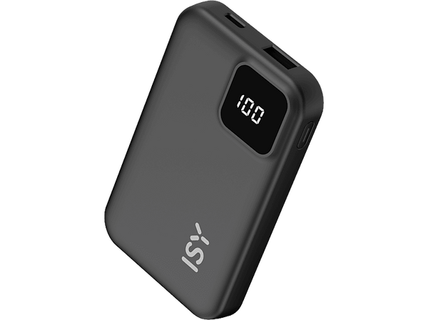 Powerbank - Isy IPP 5001, 5000 mAh, 1x USB-C, 1x USB-A, Negro