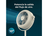 Ventilador de pie - Cecotec EnergySilence 250 ClassicStyle, 25 W, 10 (25 cm), 2 velocidades, 3 aspas, Oscilante, Retro, Beige