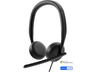 Auriculares - Dell WH3024, Con Cable, Circumaurales, Micrófono, Cancelación de Ruido Basada en IA, Negro