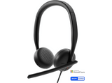 Auriculares - Dell WH3024, Con Cable, Circumaurales, Micrófono, Cancelación de Ruido Basada en IA, Negro