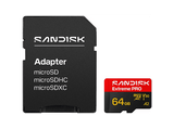 Tarjeta Micro SD - SANDISK Extreme Pro, 64 GB, Hasta 200 MB/s de lectura, 5K y 4K UHD, V30, A2, U3, UHD-I, Adaptador SD, Negro