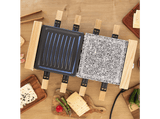 Raclette - Cecotec Cheese&Grill 8400 Wood MixGrill, 1200 W, 8 Sartenes, Antiadherente, Negro