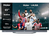 TV OLED 65 - Haier C90 Series H65C900UX, Smart TV (Google TV), HDR 4K, Altavoz Frontal Harman Kardon, Dolby Atmos-Vision, Gaming 120Hz, Plata