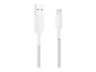 Cable USB-C a Lightning - Belkin CAA020, 1 m, Compatible con iPhone, USB-A con conector Lightning, Trenzado, Blanco
