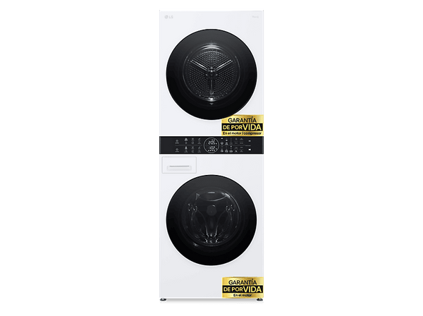 Lavadora secadora - LG WT1210WWF, Torre de lavado 12/10 kg, TurboWash™, Smart Pairing™, Blanco