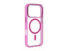 Funda móvil - CellularLine ICONIC MAG, Para iPhone 17 Pro, Ultrarresistente, MagSafe, Rosa y Transparente