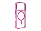 Funda móvil - CellularLine ICONIC MAG, Para iPhone 17 Pro, Ultrarresistente, MagSafe, Rosa y Transparente