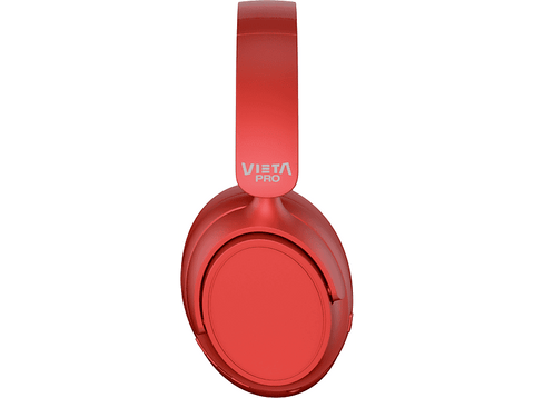 Auriculares inalámbricos - Vieta Silence 3, Circumaurales, Bluetooth, 50h Autonomía, Cancelación Ruido, Rojo