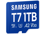 Tarjeta Micro SDXC - Samsung T7 MB-MB1T0T, 1 TB, Lectura hasta 170 MB/s, UHS Clase 3, A2, V30, Azul