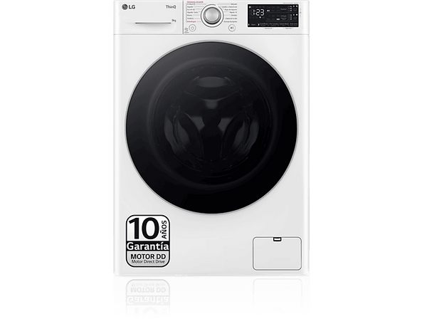 Lavadora carga frontal - LG F4WR5509A1W, Serie 550, 9 kg, 1400 rpm, 15 programas, AI Direct Drive™, Autodosificador de detergente,  Blanco