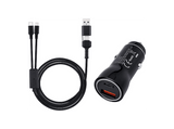 Cargador coche - NK TS350106, Universal, 18W, Carga Simultánea, 120cm, Negro