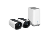 Cámara de vigilancia IP - Eufy S330, 4K, Función de visión nocturna, Exterior, Solar, 2x Cámaras, 1x HomeBase 3, Negro/Blanco