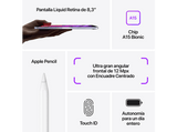 APPLE iPad mini (2021 6ª gen), 256 GB, Púrpura, WiFi, 8.3 , Retina, Chip A15 Bionic, iPadOS