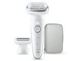Depiladora - Braun Silk·épil 9 9-030, Depiladora en seco y en mojado, Piel suave duradera, +2 Accesorios de rasurado y recorte, Plata