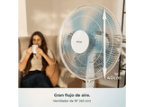 Ventilador de pie - Cecotec EnergySilence 515 WindLite Pro, 3 velocidades, Oscilación automática, 5 aspas aerodinámicas y máxima seguridad, Blanco