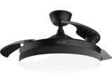 Ventilador de techo - Koenic EU01_108553, 35W, 6 Velocidades, Aspas Invisibles, Temporizador, 3 Tonos de Luz, Negro