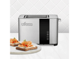Tostadora - Ufesa Duo Deluxe, 850 W, 2 Ranuras, 2 Rebanadas, 7 Niveles de Tostado, Pantalla digital LCD, Acero inoxidable negro