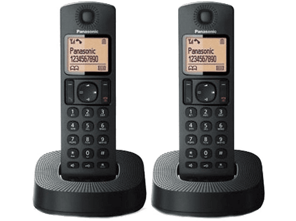 Teléfono - Panasonic KX-TGC312SPB Duo, Inalámbrico, 50 contactos, Pantalla LCD, Bloqueo de llamadas, Negro