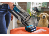 Aspirador escoba - Hoover HF9 MASCOTAS, Cepillo Anti-Enredos y Mascotas, Posición Parking, Luz LED, Autonomía 30 min, 0.7L, 5 años Garantía, Azul