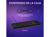 Teclado gaming - Logitech G G515 TKL, Cable, Teclas RGB Lightsync/Personalizables, Modo de juego, Interruptores mecánicos GL perfil bajo, Negro