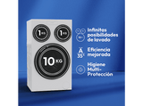 Lavadora carga frontal - Candy Multiwash MQD 410CBL9-37, 10+1+1 kg, 1400 rpm, 20 programas, Triple Tambor, Motor Direct Motion, Wi-Fi, Blanco