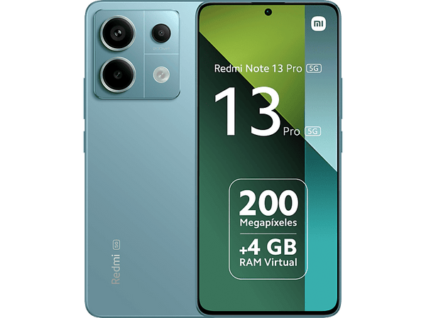 Móvil - Xiaomi Redmi Note 13 Pro 5G, Azul, 256 GB, 8 GB RAM, 6.67" AMOLED 1.5K, Qualcomm Snapdragon 7 Gen 2, 5100 mAh, Android