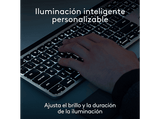 Teclado inalámbrico - Logitech MX Keys S para Mac, Bluetooth, Retroiluminación, Teclas personalizables, Multidispositivo, Accesos directos, Gris