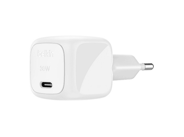 Cargador de pared - Belkin WCA008kq1MWH-B6, Universal que tengan carga USB-C, 30 W, Blanco
