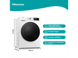 Lavadora carga frontal - Hisense WFQA1014EVJMW, 10 kg, 1400 rpm, Inverter, 15 programas, WiFi, Blanco