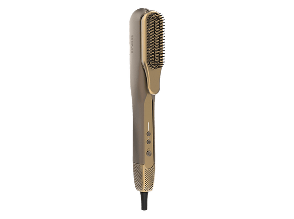 Plancha Secador - Cecotec AirLisse 2in1 ForceDry Champagne, Motor Brushless, Función Plasma, Cabezales imantados, Cerámica con queratina, Champagne