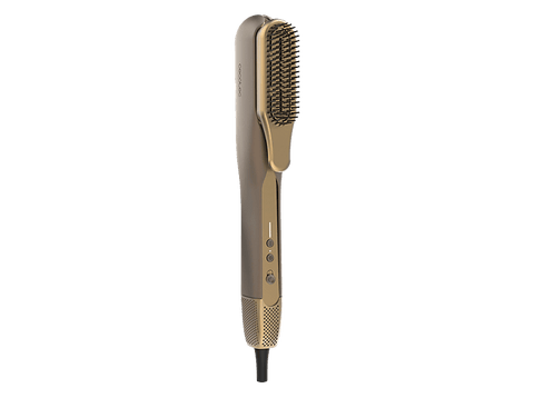 Plancha Secador - Cecotec AirLisse 2in1 ForceDry Champagne, Motor Brushless, Función Plasma, Cabezales imantados, Cerámica con queratina, Champagne