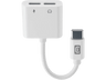 Adaptador USB-C - CellularLine Sound Charge, De USB-C a USB-C, Cable 10 cm, Blanco