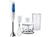 Batidora de mano - Braun Minipimer MultiQuick 3 MQ3035WH Sauce, 700W, Vaso de 0.6 l, PowerBell Plus, 2 Velocidades, 2 accesorios+Picadora, Blanco