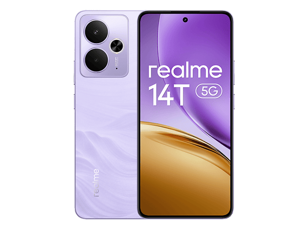 Móvil - realme 14T 5G, Purple, 256 GB, 8 GB, 6.67" AMOLED 120 Hz, Dimensity 6300, 6000 mAh