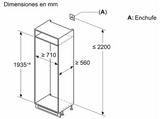 Frigorífico combi integrable - Balay 3KID967F, No Frost, 193.5 cm, 381 l, Extra Ventilación, Blanco