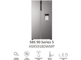 Frigorífico americano - Haier SBS  90 Series 5 HSR5918DWMP, No Frost, 177 cm, 521 l, Motor Inverter, Dispensador de Agua, Inox
